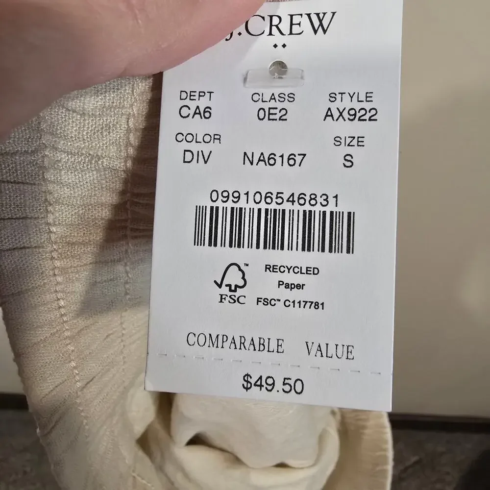 NEW NWT Women's J. Crew Cream Linen Blend Pull On Shorts | Size Small